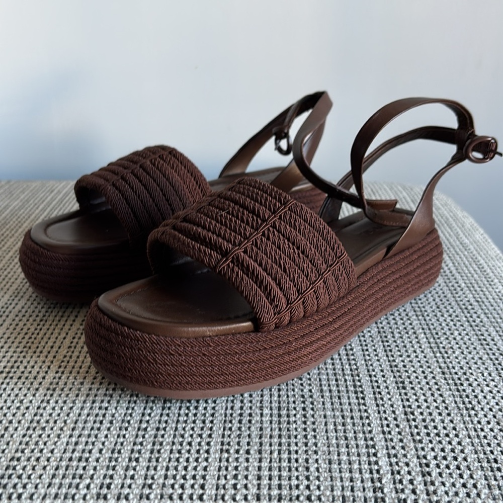 Vince Redwood Brown Pai Cord Platform Sandals
